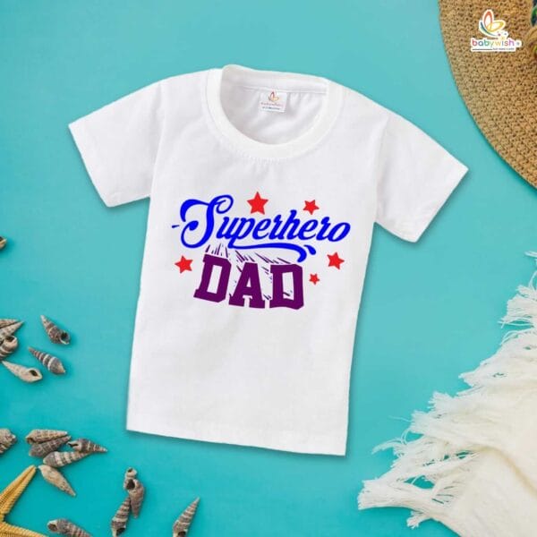 Father's Day Special T-Shirt for Boy’s and Girl’s Half Sleeve Topwear for Unisex Kids | Superhero DAD |