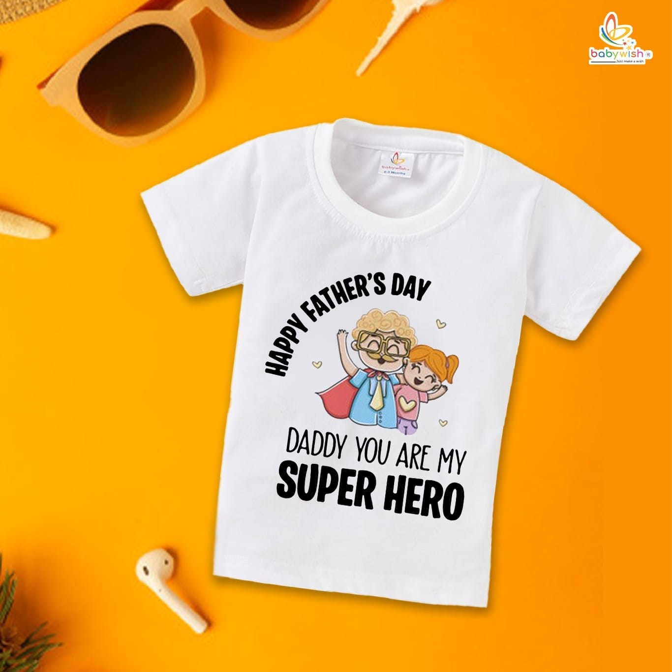 Father's Day Special T-Shirt for Boy’s and Girl’s Half Sleeve Topwear for Unisex Kids | Daddy You Are My Super Hero |