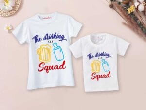Fathers Day Special Combo White T-Shirts Sets for Father and KId Combo Pack of 2 | Happy 1st Father's Day Daddy !|