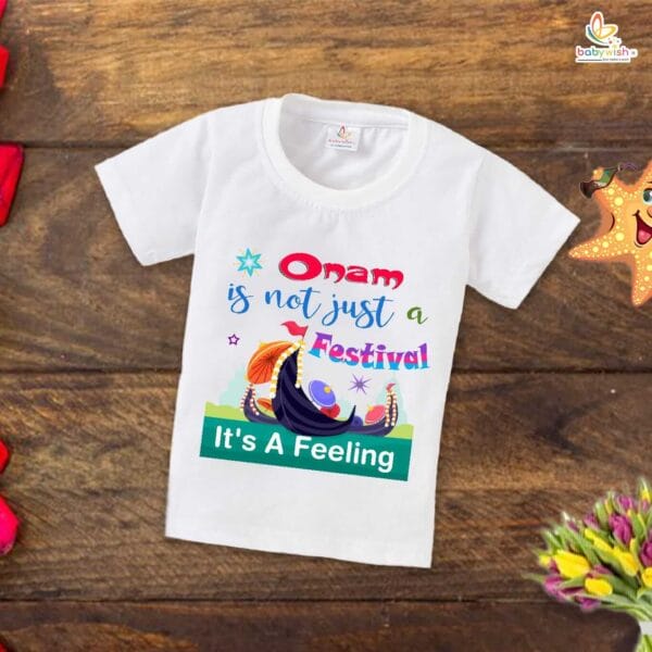 Babywish Onam Festivals Boys and Girls T-Shirt  Onam T-Shirts Half Sleeve - Image 2