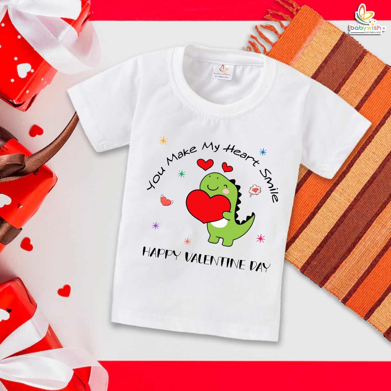 Babywish Valentine Day T-shirt My First Valentine Day T-shirt You Make My Heart Smile
