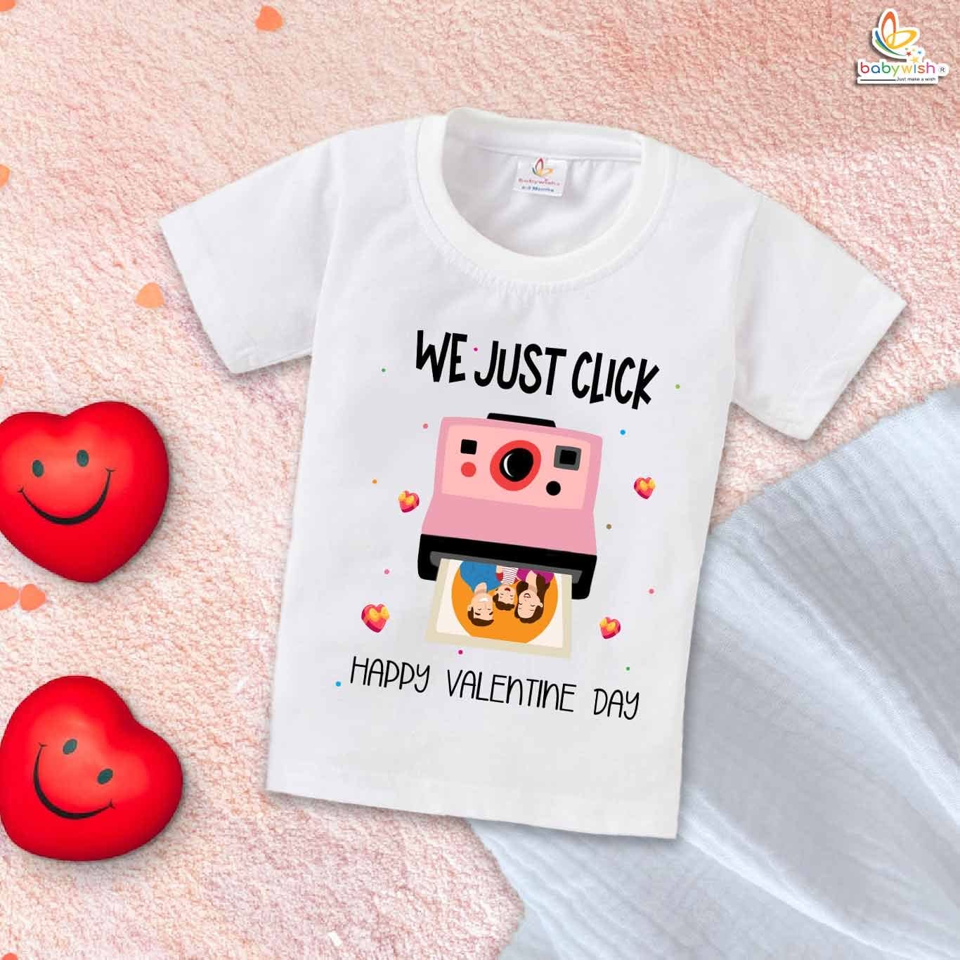 Babywish Valentine Day T-shirt My First Valentine Day T-shirt We Just Click