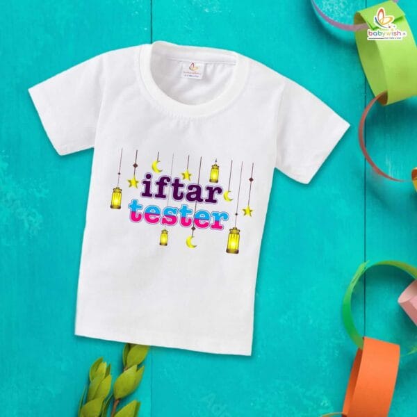 Eid T-shirt for Kids Unisex Ramadan Topwear Outfit Printed Half Sleeve Unisex Tshirt for Boy n Girl - Image 2