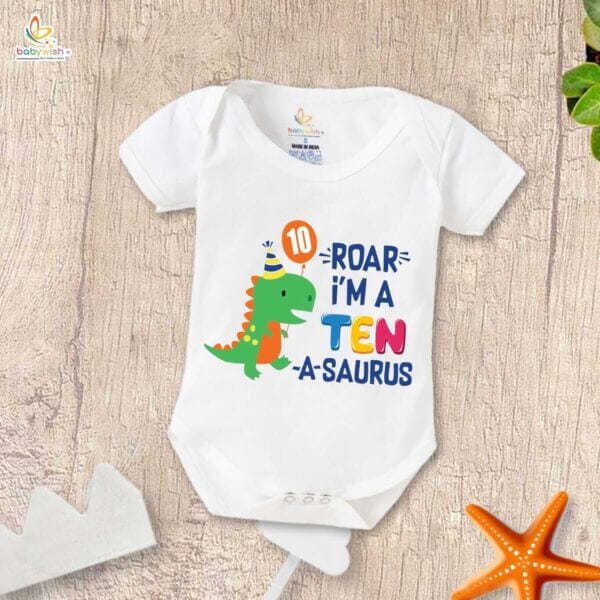 Ten month unisex baby romper half sleeve round neck onesie - Image 2