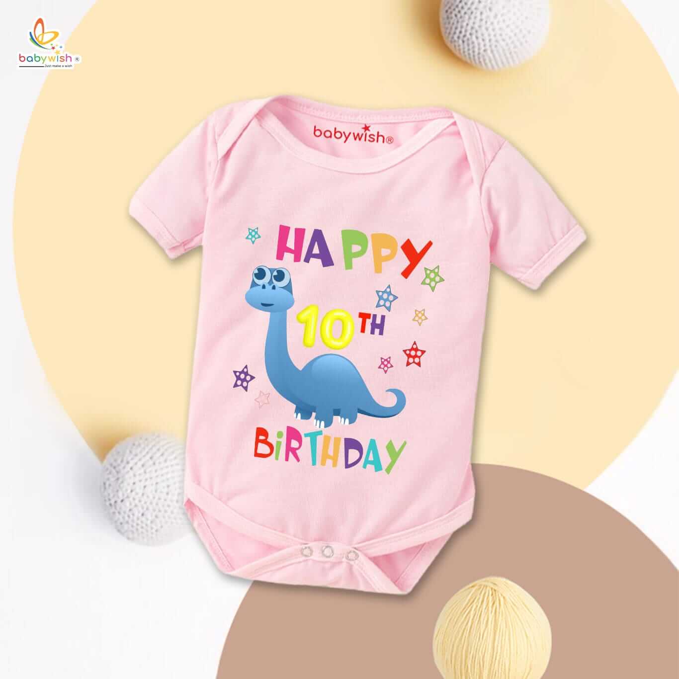 "Ten Month Baby Romper for Newborns, Unisex Half Sleeve Round Neck Onesie, Soft Cotton Infant Outfit, Comfortable 10-Month Old Baby Clothing for Boys and Girls, Perfect Everyday Wear"