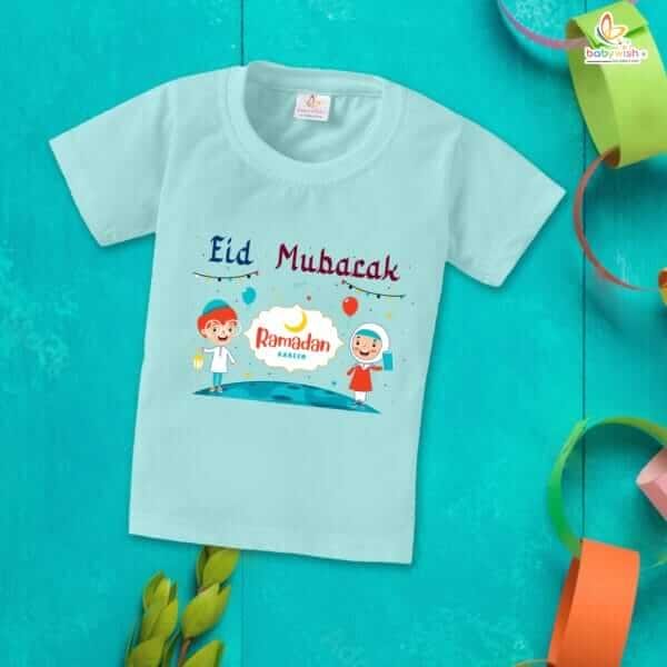 Eid T-shirt for Kids Unisex Ramadan Topwear Outfit Printed Half Sleeve Unisex Tshirt for Boy n Girl - Image 2