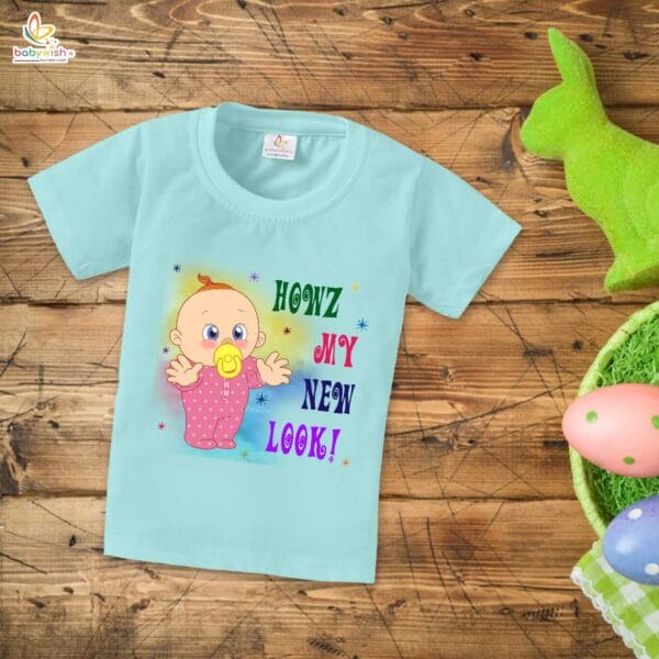 First Mundan ceremony T-shirt for Kids Clothes Unisex occasion mundan Topwear Outfit Half Sleeve for Boy n Girl | HOWZ MY NEW LOOK | - Image 3