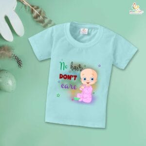 First Mundan ceremony T-shirt for Kids Clothes Unisex occasion mundan Topwear Outfit Half Sleeve for Boy n Girl | No Hair Don't Care |