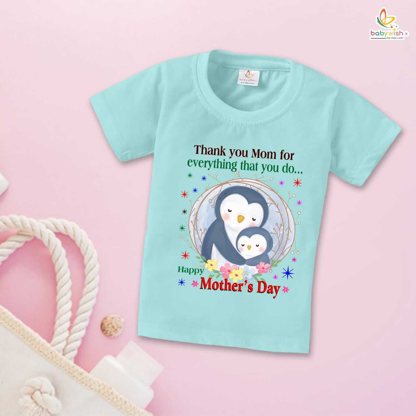 Mother's Day Special T-Shirt for Boy’s and Girl’s Half Sleeve Topwear for Unisex Kids