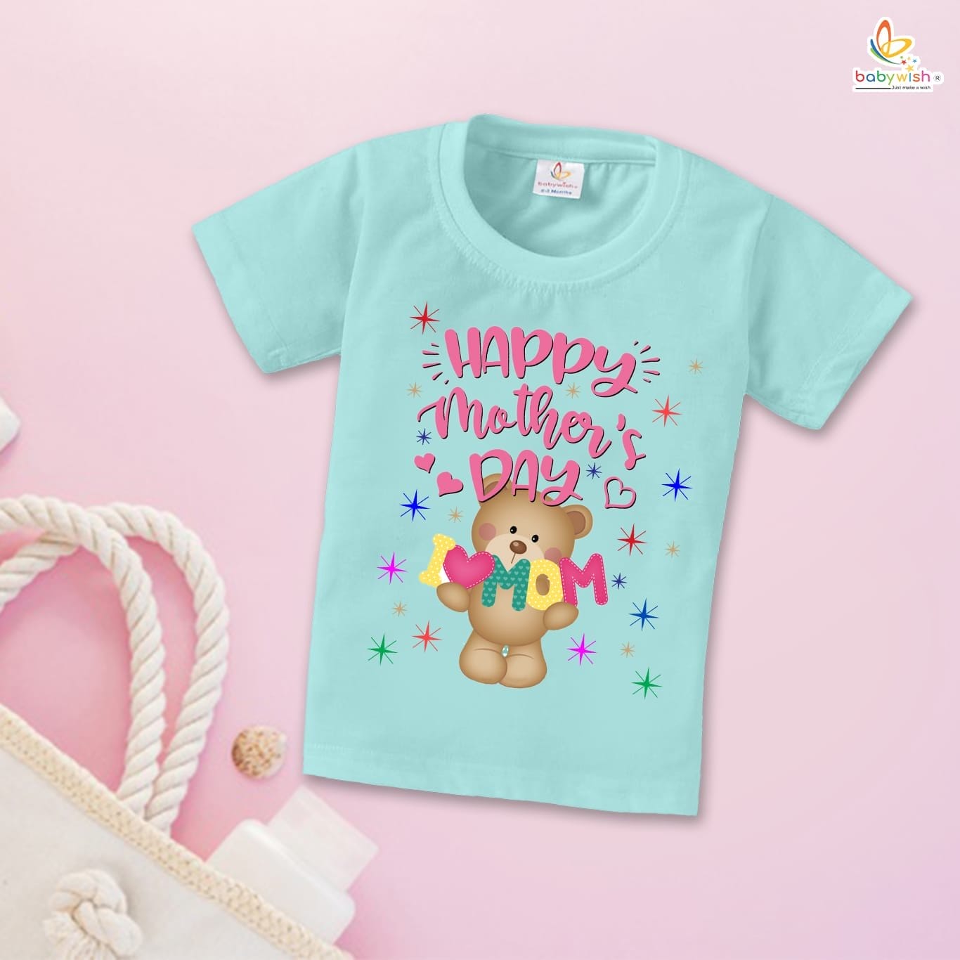 Mother's Day Special T-Shirt for Boy’s and Girl’s Half Sleeve Topwear for Unisex Kids