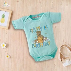 One month unisex baby romper half sleeve round neck onesie