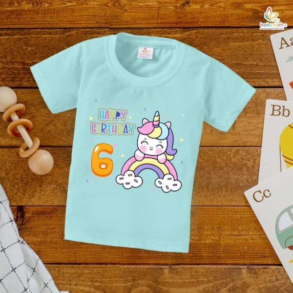 Six Year Birthday Unisex T-Shirt Half Sleeve Round Neck Topwear tee for kids - Image 3