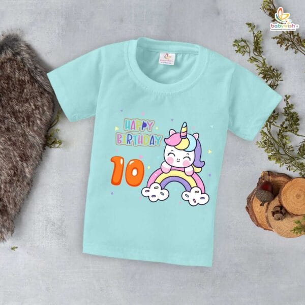 Ten Year Birthday Unisex T-Shirt Half Sleeve Round Neck Topwear tee for kids - Image 2
