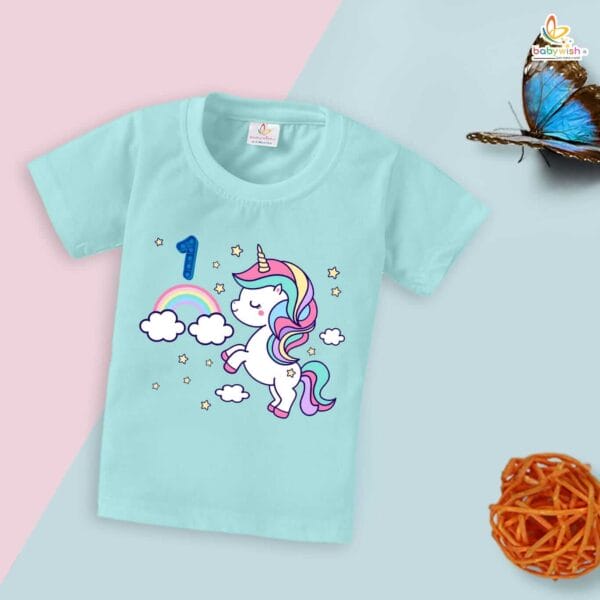 One Year Birthday Unisex T-Shirt Half Sleeve Round Neck Topwear tee for kids - Image 2