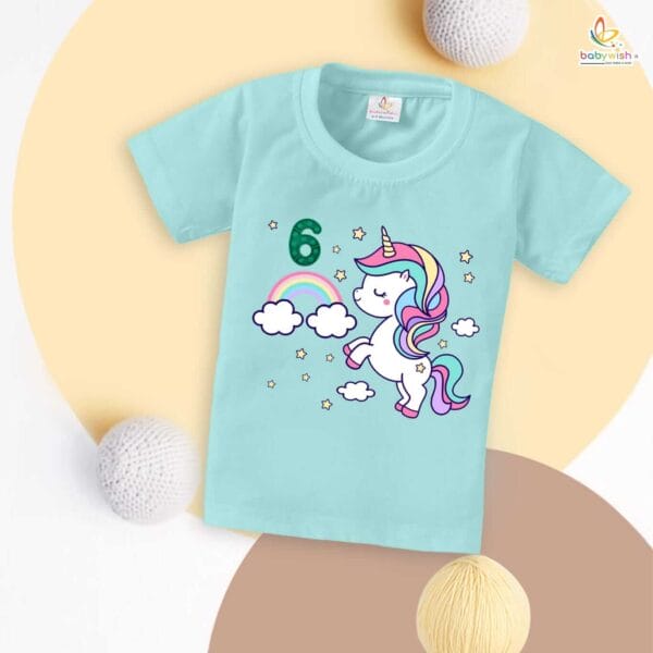Six Year Birthday Unisex T-Shirt Half Sleeve Round Neck Topwear tee for kids - Image 2