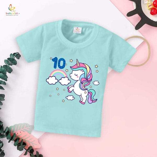 Ten Year Birthday Unisex T-Shirt Half Sleeve Round Neck Topwear tee for kids - Image 2