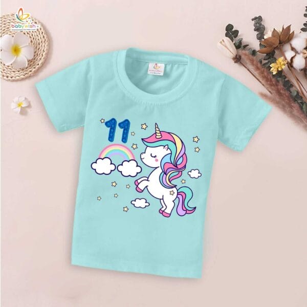 Eleven Year Birthday Unisex T-Shirt Half Sleeve Round Neck Topwear tee for kids - Image 2