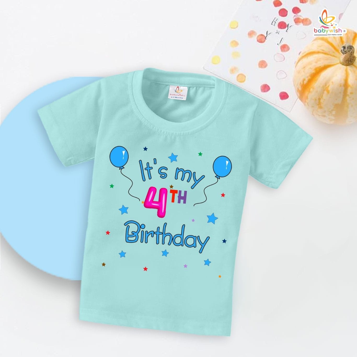 Four Year Birthday Unisex T-Shirt Half Sleeve Round Neck Topwear tee for kids