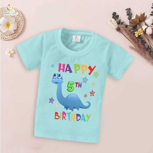 Five Year Birthday Unisex T-Shirt Half Sleeve Round Neck Topwear tee for kids - Image 3