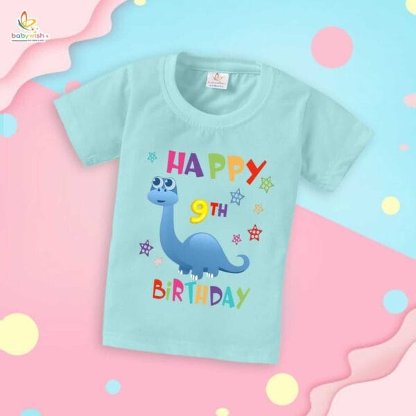 Nine Year Birthday Unisex T-Shirt Half Sleeve Round Neck Topwear tee for kids - Image 3