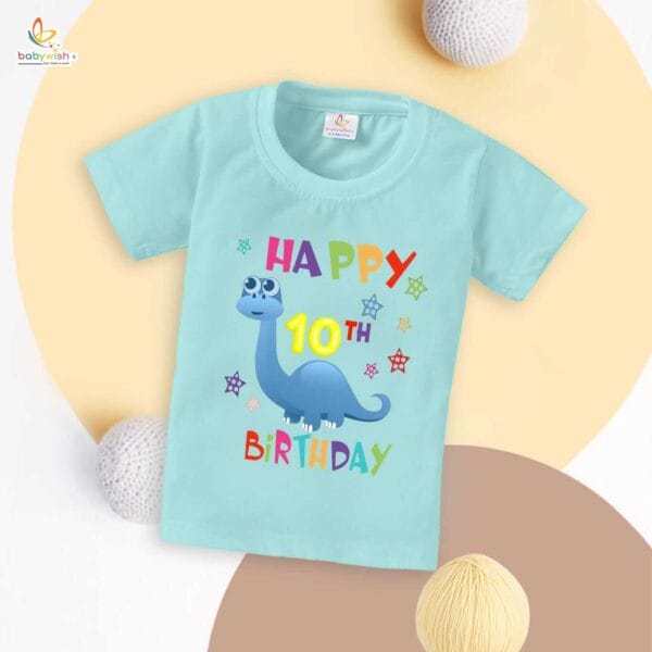 Ten Year Birthday Unisex T-Shirt Half Sleeve Round Neck Topwear tee for kids - Image 3