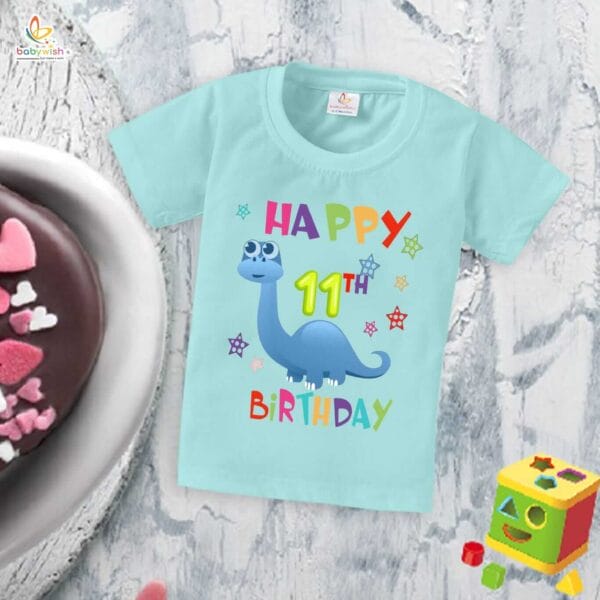 Eleven Year Birthday Unisex T-Shirt Half Sleeve Round Neck Topwear tee for kids - Image 3