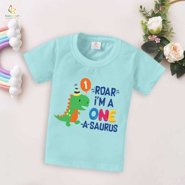 One Year Birthday Unisex T-Shirt Half Sleeve Round Neck Topwear tee for kids - Image 3