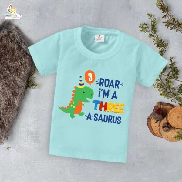Three Year Birthday Unisex T-Shirt Half Sleeve Round Neck Topwear tee for kids - Image 3