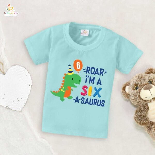Six Year Birthday Unisex T-Shirt Half Sleeve Round Neck Topwear tee for kids - Image 3
