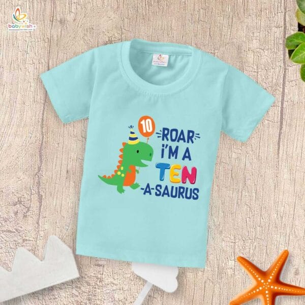 Ten Year Birthday Unisex T-Shirt Half Sleeve Round Neck Topwear tee for kids - Image 3