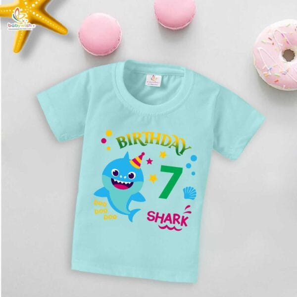 Seven Year Birthday Unisex T-Shirt Half Sleeve Round Neck Topwear tee for kids - Image 2
