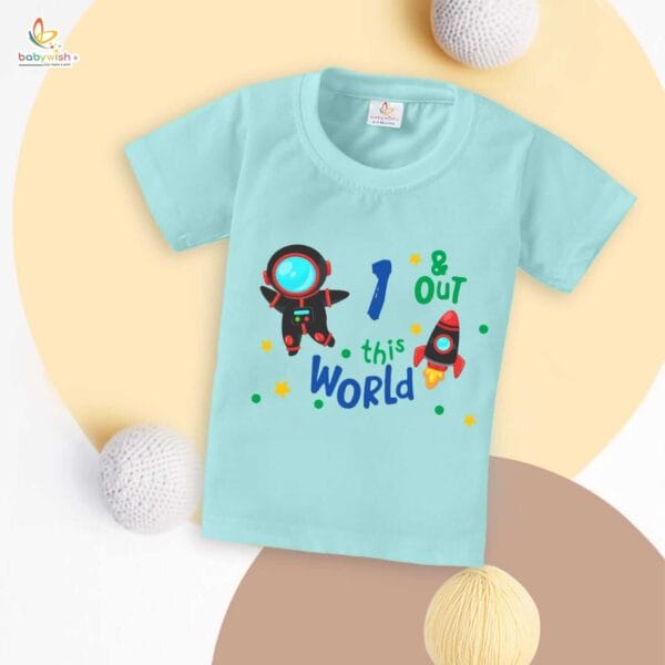 One Year Birthday Unisex T-Shirt Half Sleeve Round Neck Topwear tee for kids - Image 3