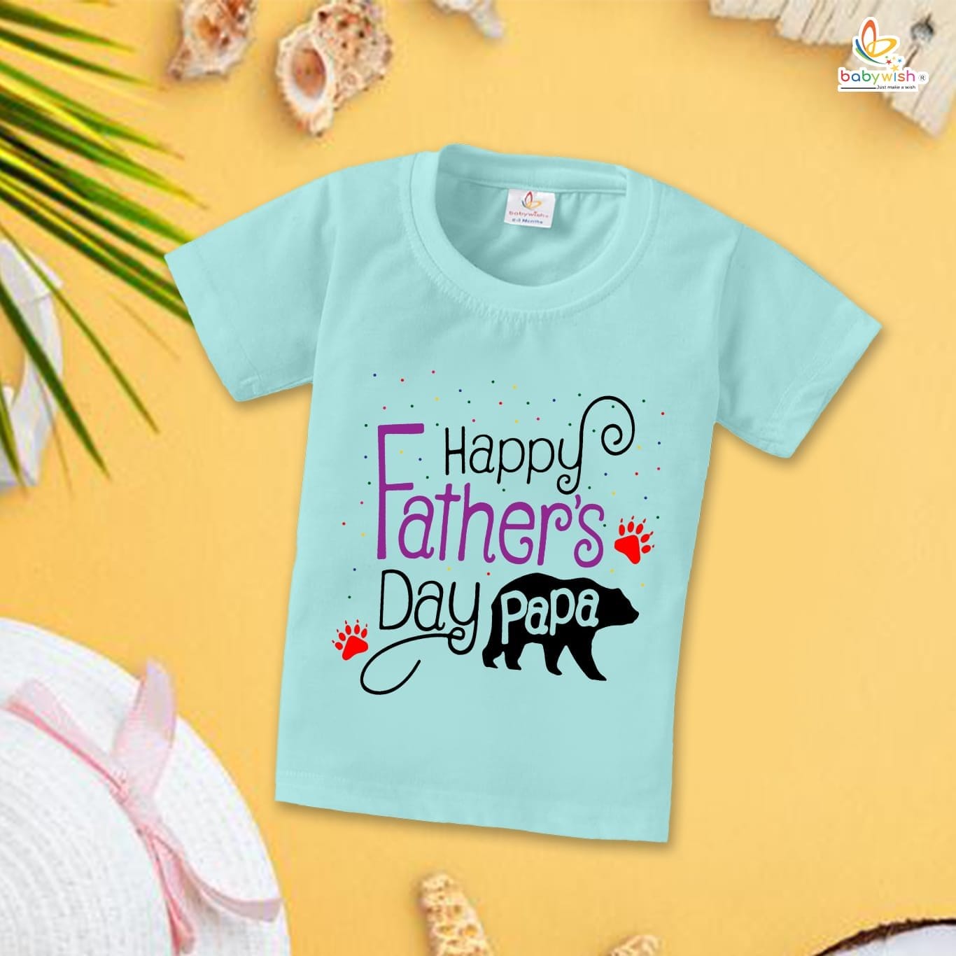 Father's Day Special T-Shirt for Boy’s and Girl’s Half Sleeve Topwear for Unisex Kids | Happy Father's Day Papa |