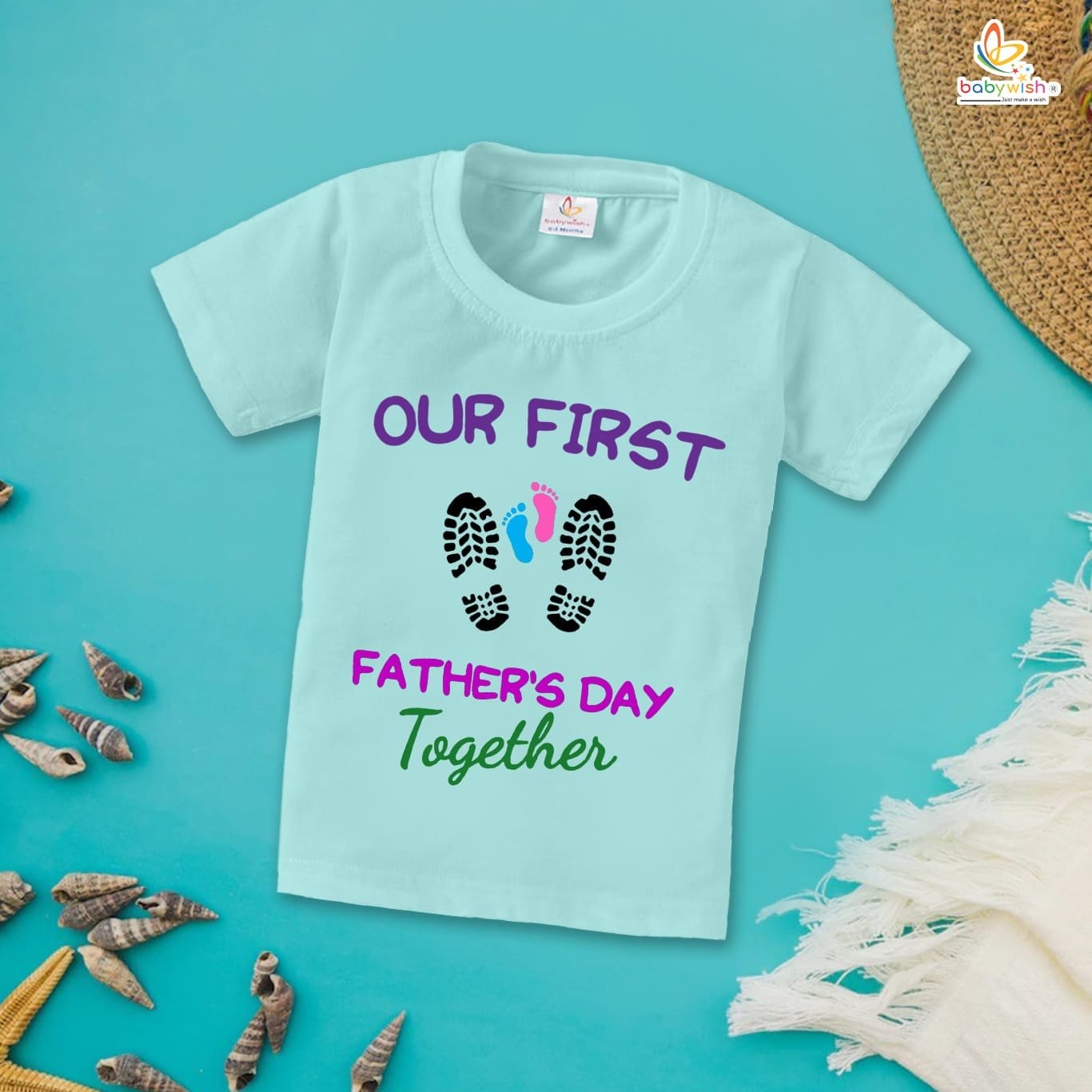 Father's Day Special T-Shirt for Boy’s and Girl’s Half Sleeve Topwear for Unisex Kids | Our First Father's Day Together |