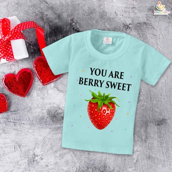 My First Valentine’s Day T-Shirt | "You Are Berry Sweet" Cute Baby & Toddler Valentine Tee – Babywish - Image 2