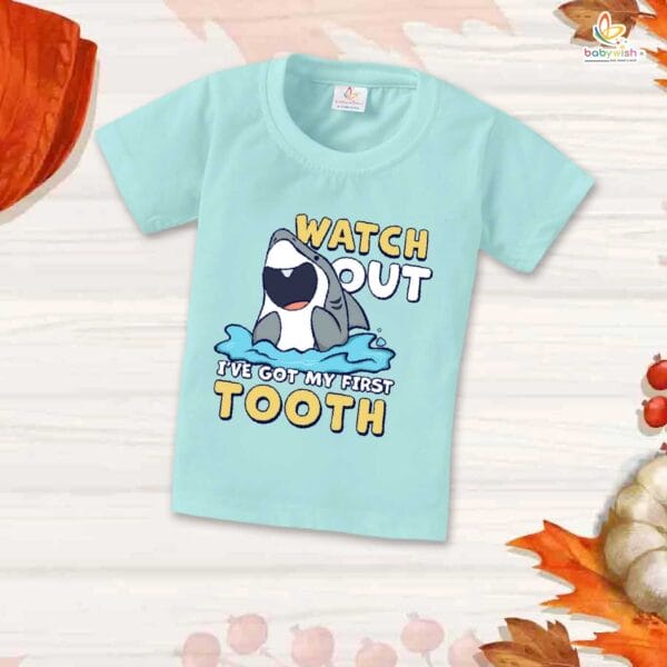 Baby Milestone T-Shirt – “My First Tooth” | Personalized First Tooth Outfit for Baby Boys & Girls – Soft Cotton Tee – Babywish - Image 2