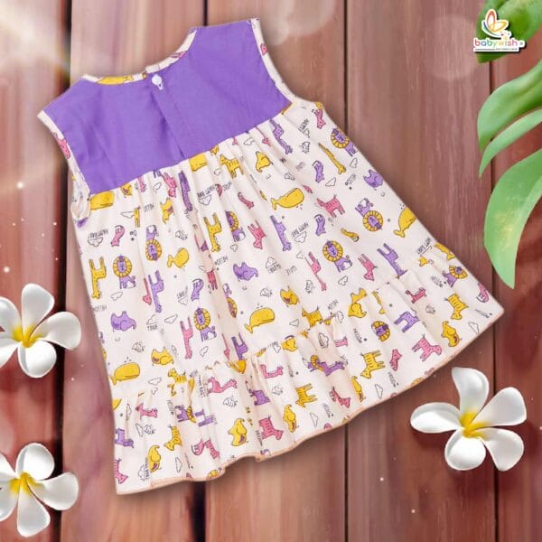 Babywish Baby Girl Cotton Frock Newborn Girl Knee Length Sleeveless Dress Jungle Theme Printed - Image 9