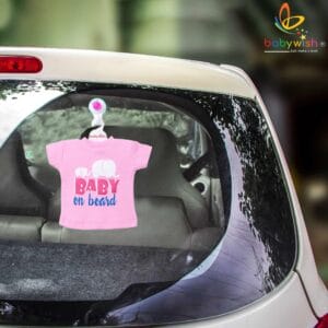 Baby on Board Car Decals Cloth Safety Sign Board with Hanger & Vacuum suction cup