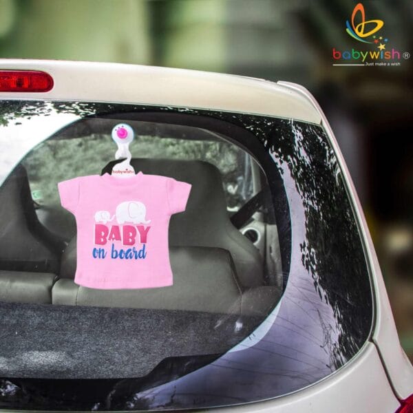 Baby on Board Car Decals Cloth Safety Sign Board with Hanger & Vacuum suction cup