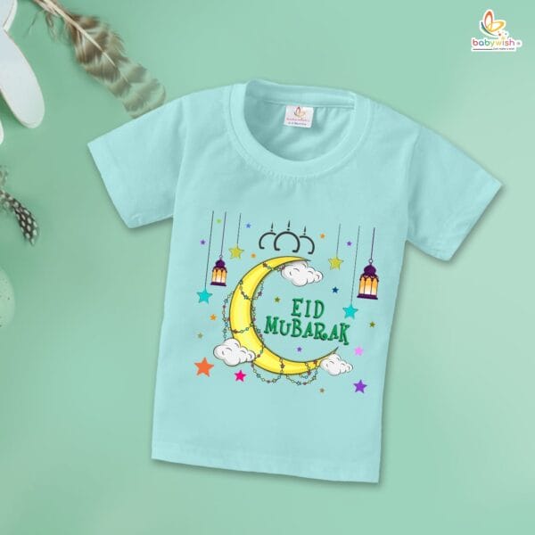 Eid T-shirt for Kids Unisex Ramadan Topwear Outfit Printed Half Sleeve Unisex Tshirt for Boy n Girl - Image 3