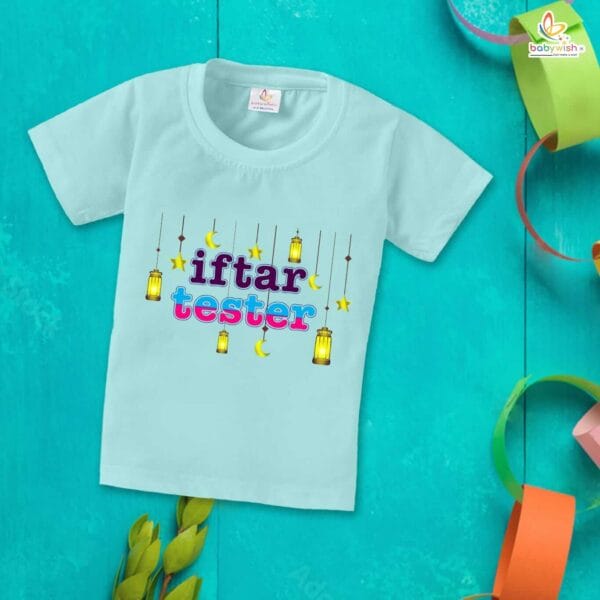 Eid T-shirt for Kids Unisex Ramadan Topwear Outfit Printed Half Sleeve Unisex Tshirt for Boy n Girl - Image 3