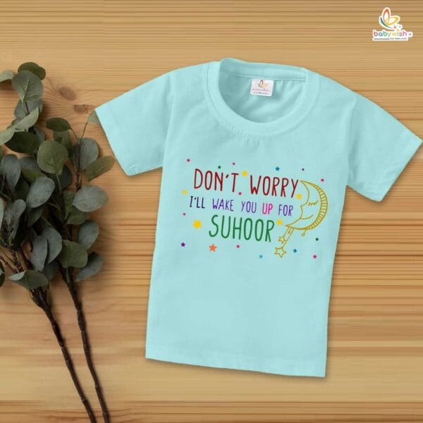 Eid T-shirt for Kids Unisex Ramadan Topwear Outfit Printed Half Sleeve Unisex Tshirt for Boy n Girl - Image 3