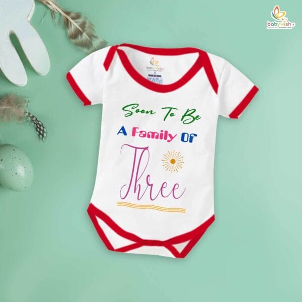 Pregnancy Announcement Baby Romper – My Pregnancy Reveal Bodysuit for Baby Girl or Boy – Soon to Be a Family of Three Outfit – Babywish - Image 5