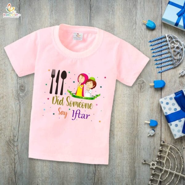 Eid T-shirt for Kids Unisex Ramadan Topwear Outfit Printed Half Sleeve Unisex Tshirt for Boy n Girl - Image 3