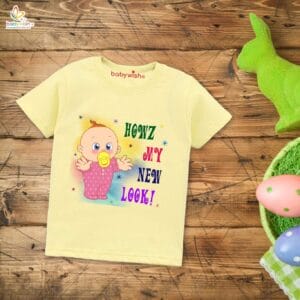 First Mundan ceremony T-shirt for Kids Clothes Unisex occasion mundan Topwear Outfit Half Sleeve for Boy n Girl | HOWZ MY NEW LOOK |