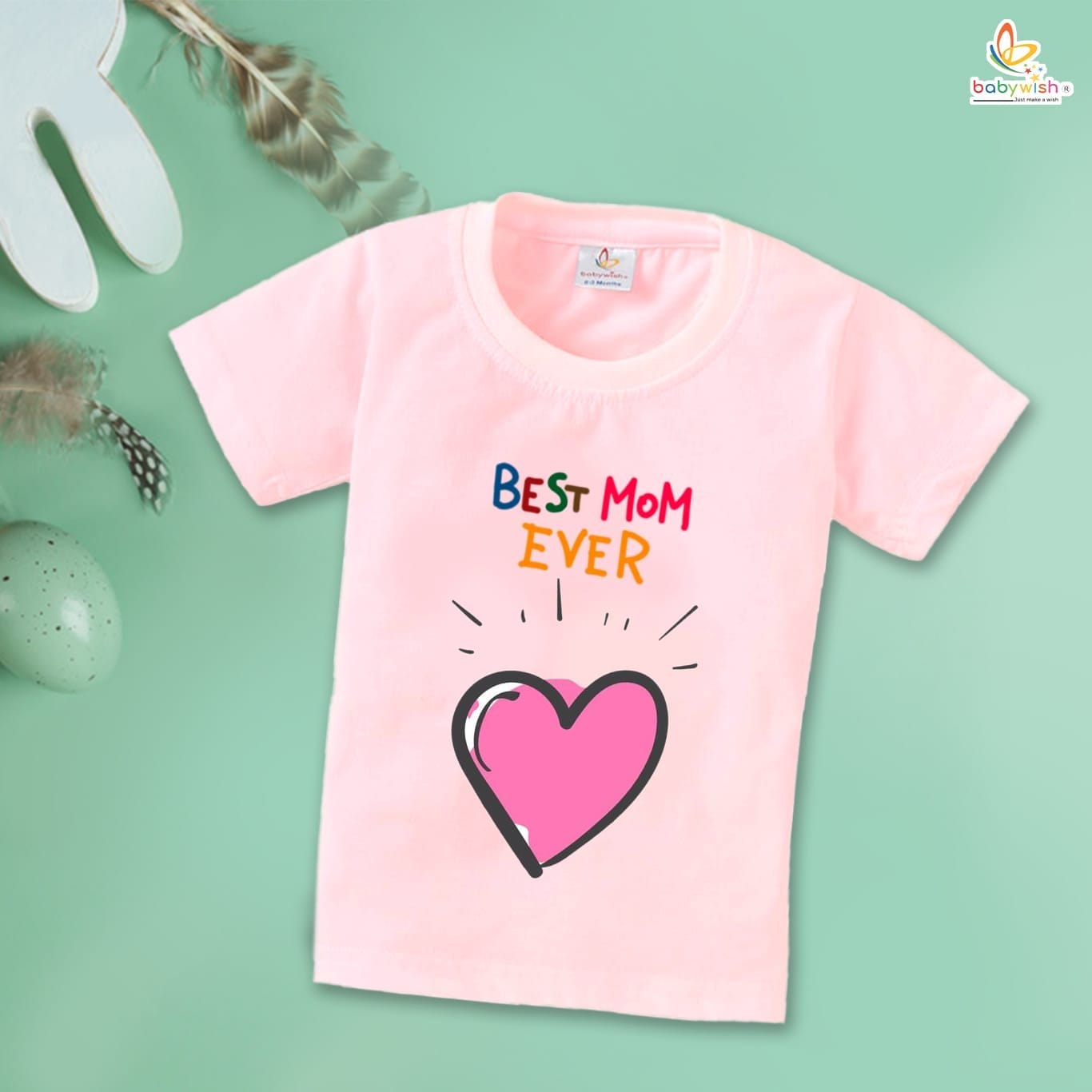 Mother's Day Special T-Shirt for Boy’s and Girl’s Half Sleeve Topwear for Unisex Kids