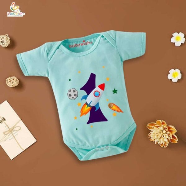 One month unisex baby romper half sleeve round neck onesie - Image 4