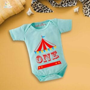 One month unisex baby romper half sleeve round neck onesie