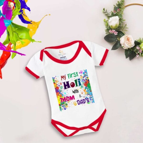 Newborn Girl's Tutu Skirt & Romper Holi Print Onesies bodysuits For baby 0 to 3 Months - Image 5