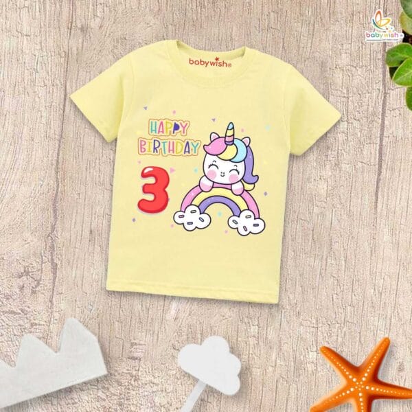 Three Year Birthday Unisex T-Shirt Half Sleeve Round Neck Topwear tee for kids - Image 4